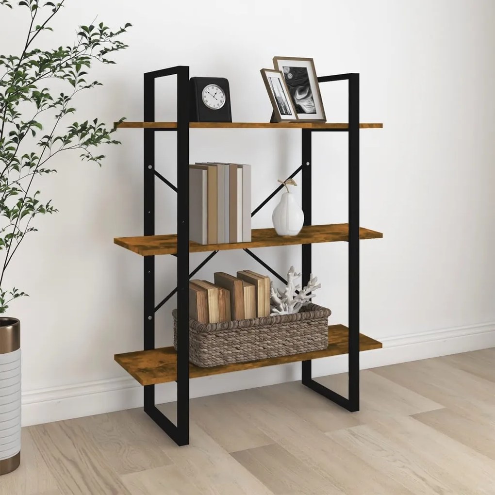 821315 vidaXL Bibliotecă, stejar fumuriu, 80x30x105 cm, lemn prelucrat