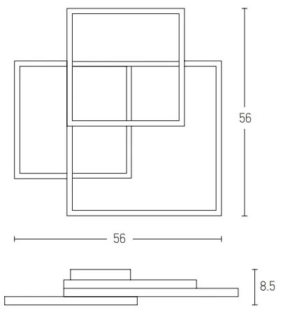 Lustră LED aplicată dimabilă LED/42W/230V negru Zambelis 2023