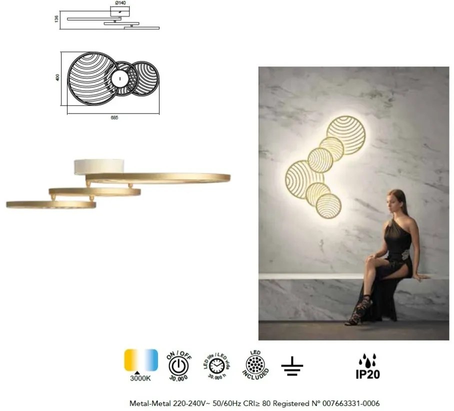 Plafoniera LED design modern COLLAGE 40W aurie