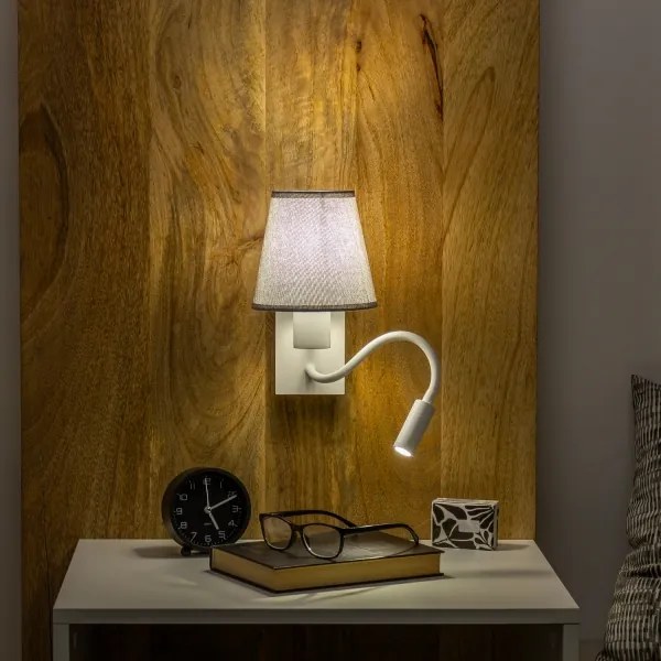 Lampă LED de perete Brilagi NUBILA 1xE27/25W/230V + LED/3W alb/gri