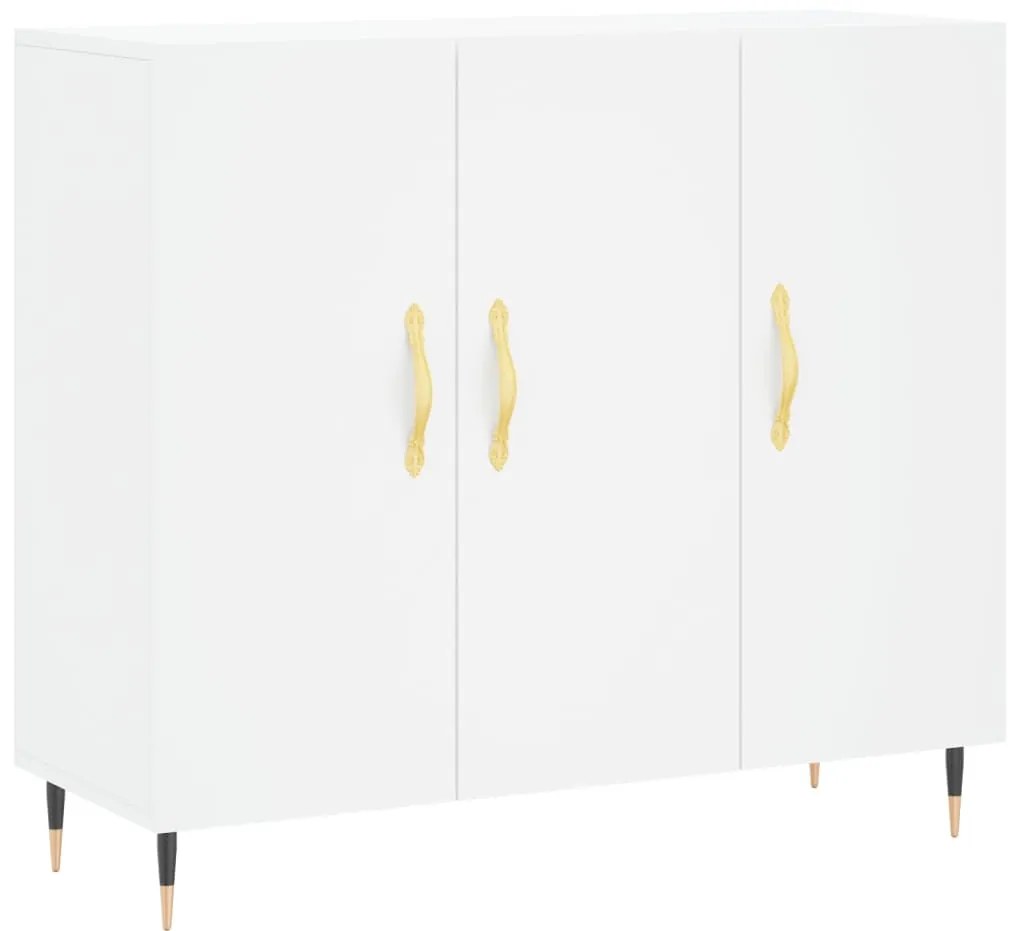 vidaXL Dulap, alb, 90x34x80 cm, lemn compozit