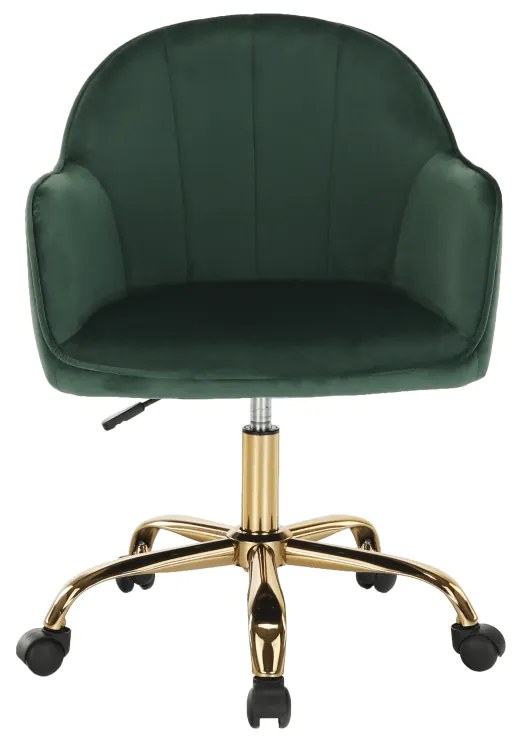 Fotoliu de birou, verde material Velvet /auriu, EROL