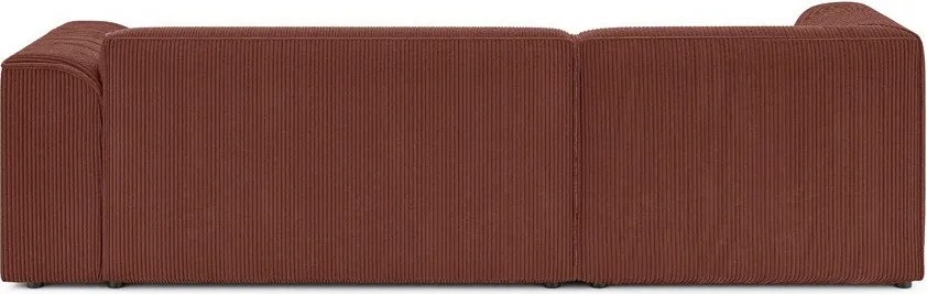 Colțar teracotă cu tapițerie din catifea reiată (cu colț pe partea stângă/cu șezlong) Merid – Ropez