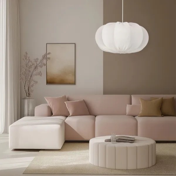 Lustru suspendat pe cablu CAFEE, 1x E27, 40W, 230V, Ø 52 cm, alb