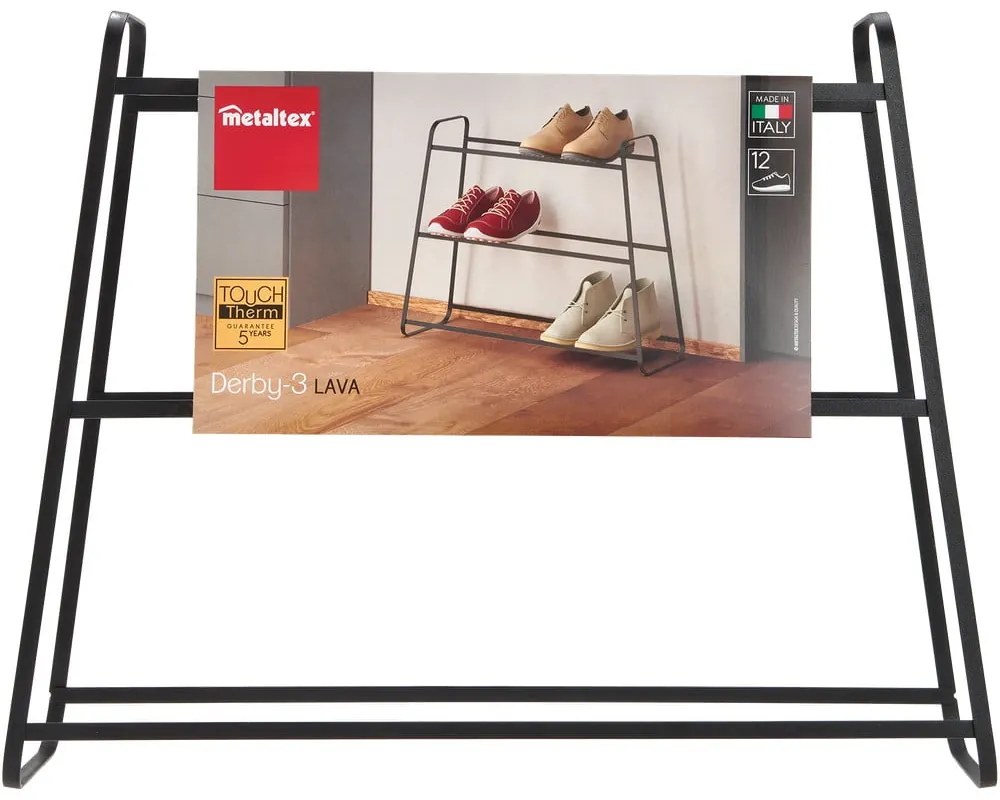 Pantofar din metal cu 2 nivele Metaltex Derby, negru