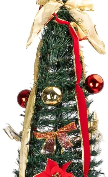 Aigostar - Brad de Crăciun LED pentru exterior, 100 LED/230 V, 1,5 m, IP44, roșu/alb rece