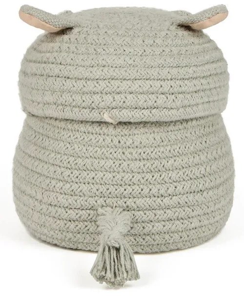 Coș de jucării pentru copii gri deschis din material textil ø 15x15 cm Mini Henry the Hippo – Lorena Canals