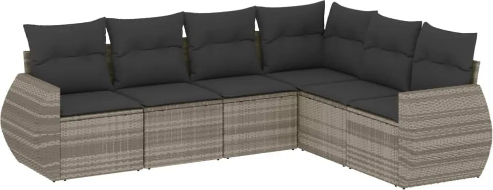 vidaXL Set canapele de grădină cu perne, 6 piese gri deschis poliratan