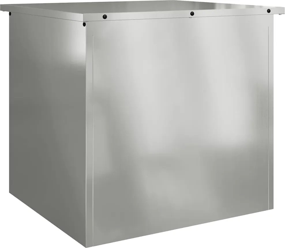 vidaXL Cutie de depozitare exterioară Argintiu 55 x 50,5 x 50 cm Oțel