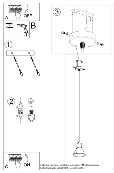 Lustră pe cablu TAZILA 1xES111/60W/230V albă Sollux SL.0987