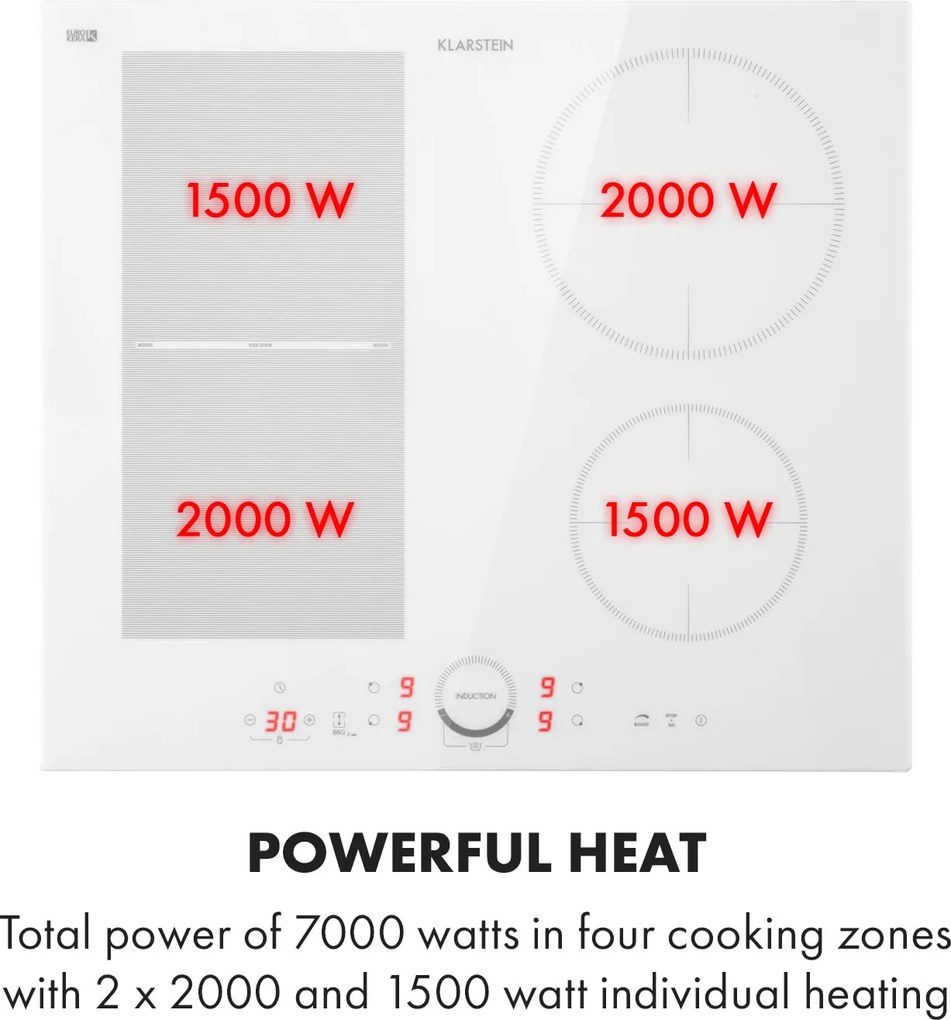 Klarstein Delicatessa 60 Hybrid, plita încorporabila, cu inductie, 4 zone, 7000 W