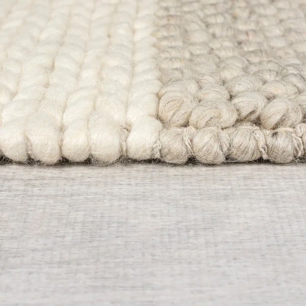 Covor bej țesut manual din amestesc de lână 80x150 cm Minerals Patchwork – Flair Rugs