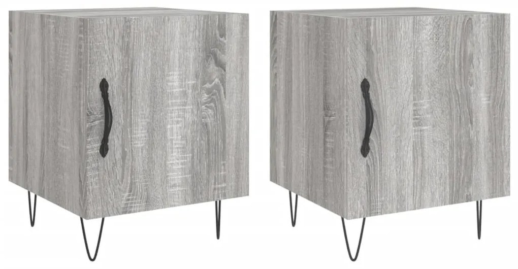 vidaXL Noptiere, 2 buc., gri sonoma, 40x40x50 cm, lemn compozit