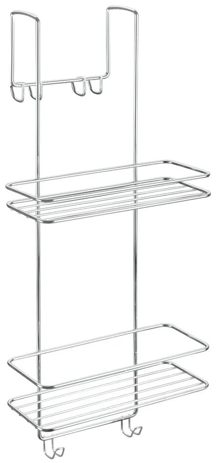 Raft pentru baie argintiu lucios de agățat/autoadeziv din oțel Luxy – Metaltex