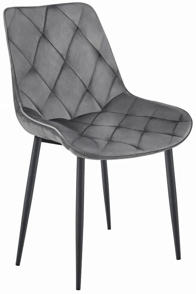 OFERTA Scaun de masa din catifea TOR, gri inchis II. calitate