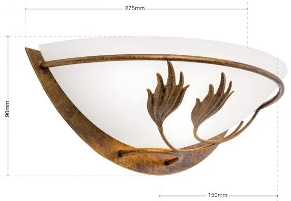 Aplica de perete rustica Fleur WA 2-1196/1 Antik OR