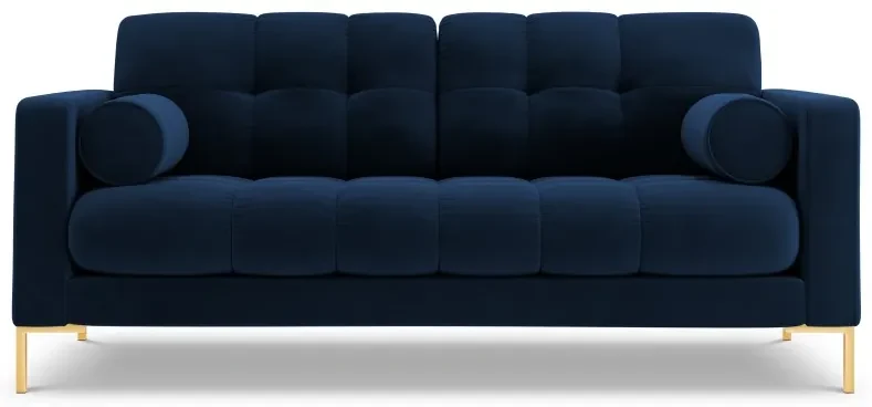 Canapea Bali Royal Blue, 2 locuri/catifea/picioare gold
