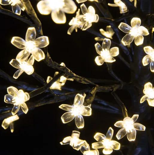Copac decorativ cu LED-uri cu flori - 1,5 m, alb cald