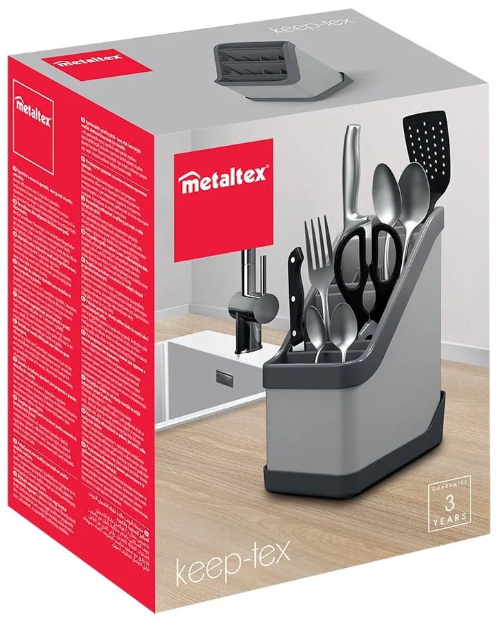 Suport pentru tacâmuri Metaltex Keep-Tex, negru