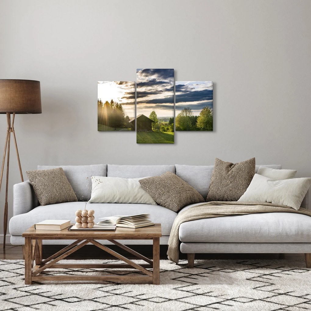 Tablou cabana în pădure (90x60 cm)