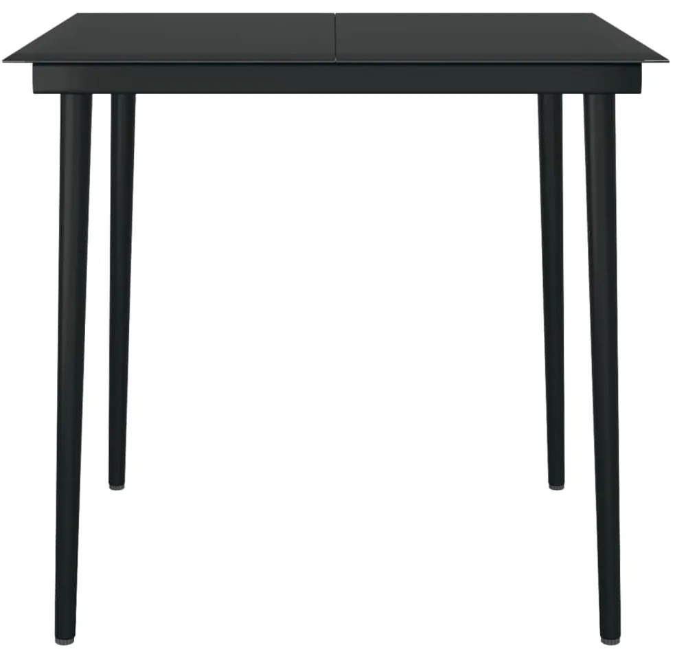 Set de mobilier pentru gradina, 3 piese, negru Lungime masa 80 cm, 3