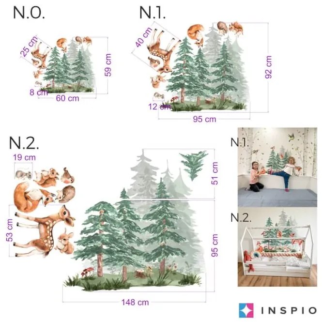INSPIO Pădure plină cu animale - autocolante pentru copii