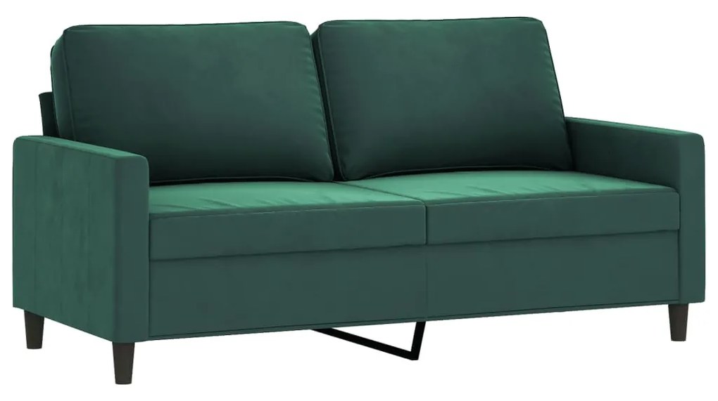 359201 vidaXL Canapea cu 2 locuri, verde închis, 140 cm, catifea