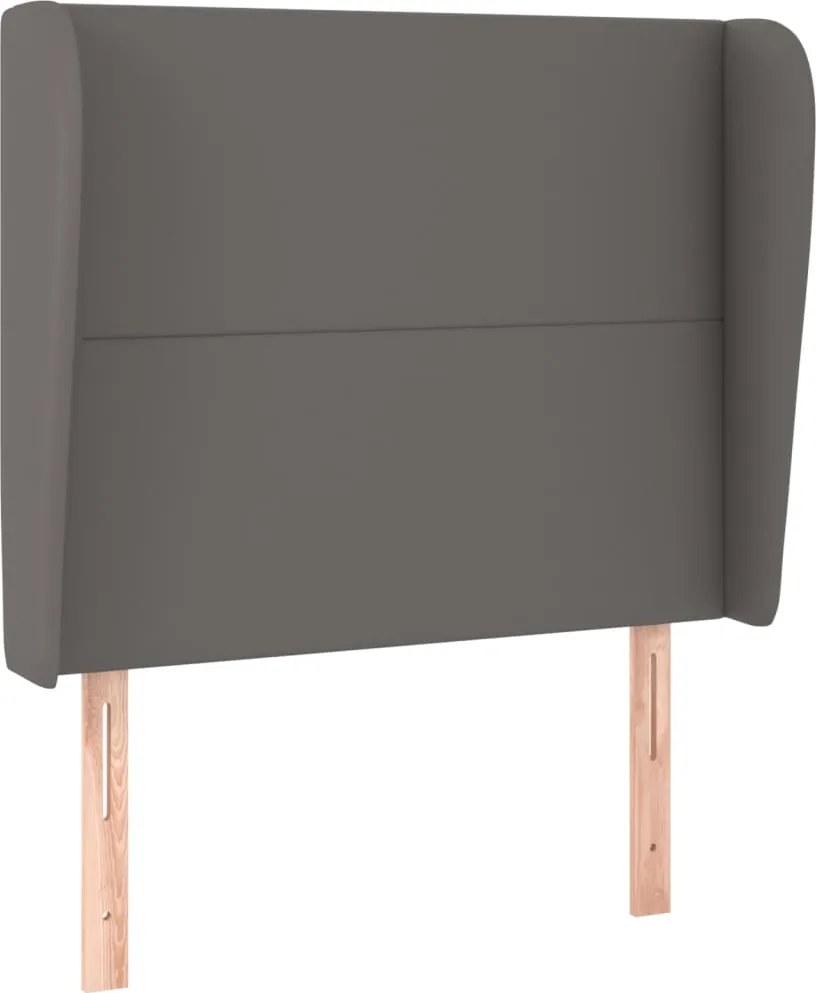 vidaXL Tăblie de pat cu aripioare gri 93x23x118/128 cm piele eco