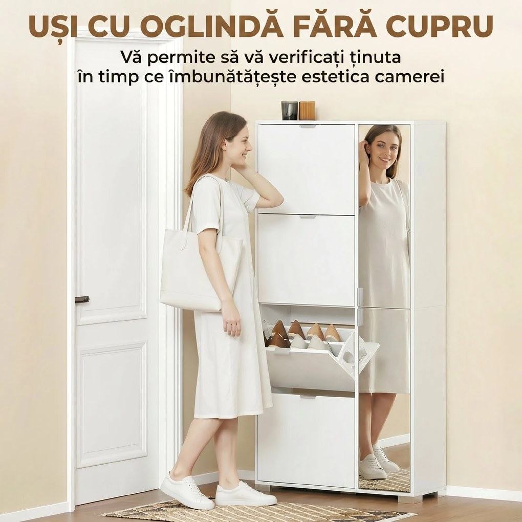 HOMCOM dulap pantofi rabatabil | Aosom Romania