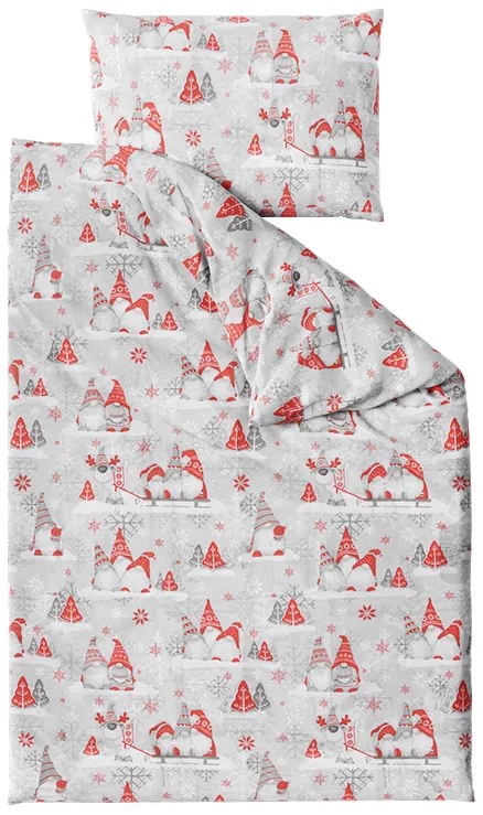 Lenjerie de pat din bumbac CHRISTMAS ELF roșu Dimensiune lenjerie de pat: 70 x 90 cm | 140 x 200 cm