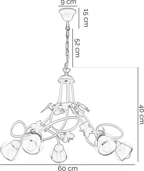 Lustră pentru copii BUTTERFLY 5xE14/6W/230V ONLI