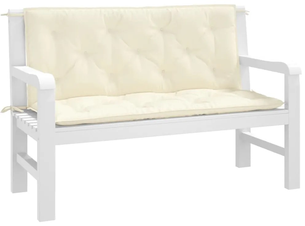 Perne banca de gradina 2 buc., alb crem, tesatura oxford