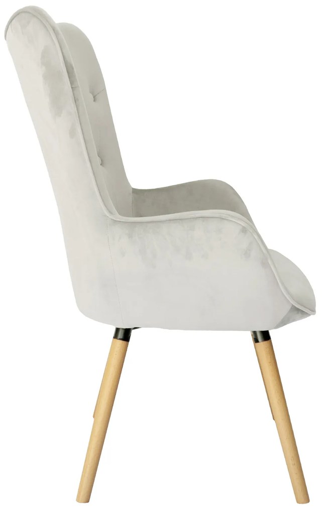 Fotoliu din catifea gri deschis COZY