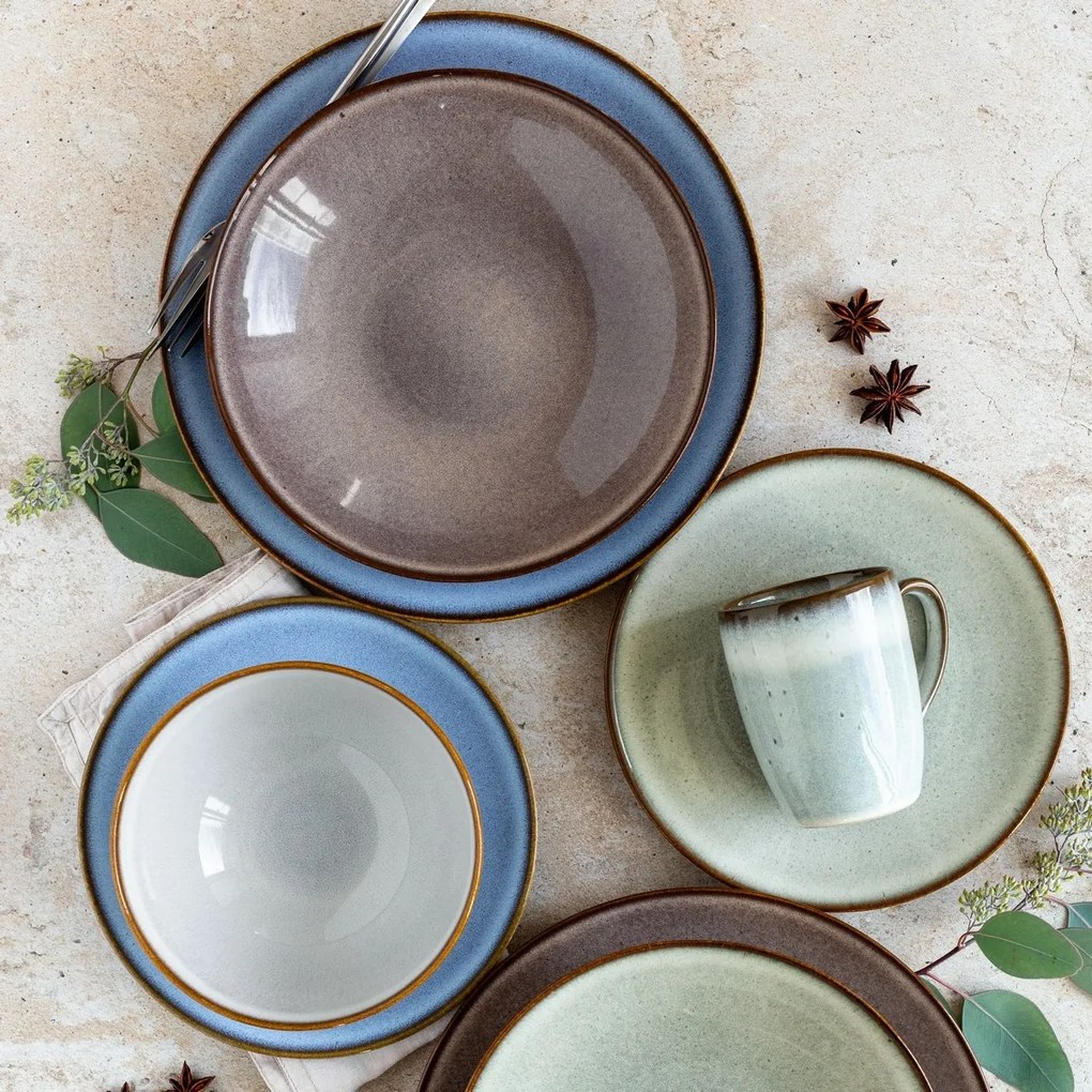 Mäser Set de farfurii adânci și plate, 8 bucăți SMOKY'S – verde