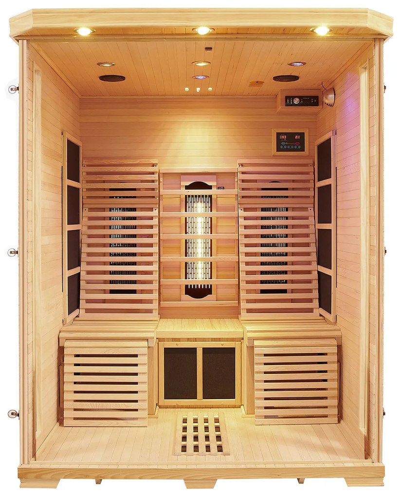 Infračervená sauna/ tepelná kabína Helsinki 150 s triplexným vykurovacím systémom a drevom Hemlock
