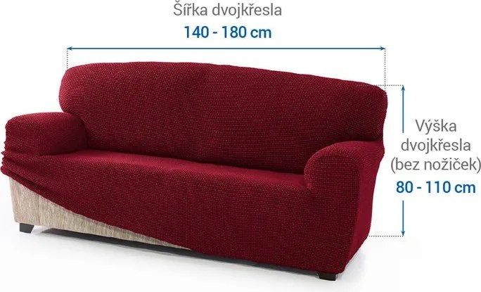 Nueva Textura Huse care se întind foarte bine NIAGARA bordo fotoliu dublu (l. 140 - 180 cm)