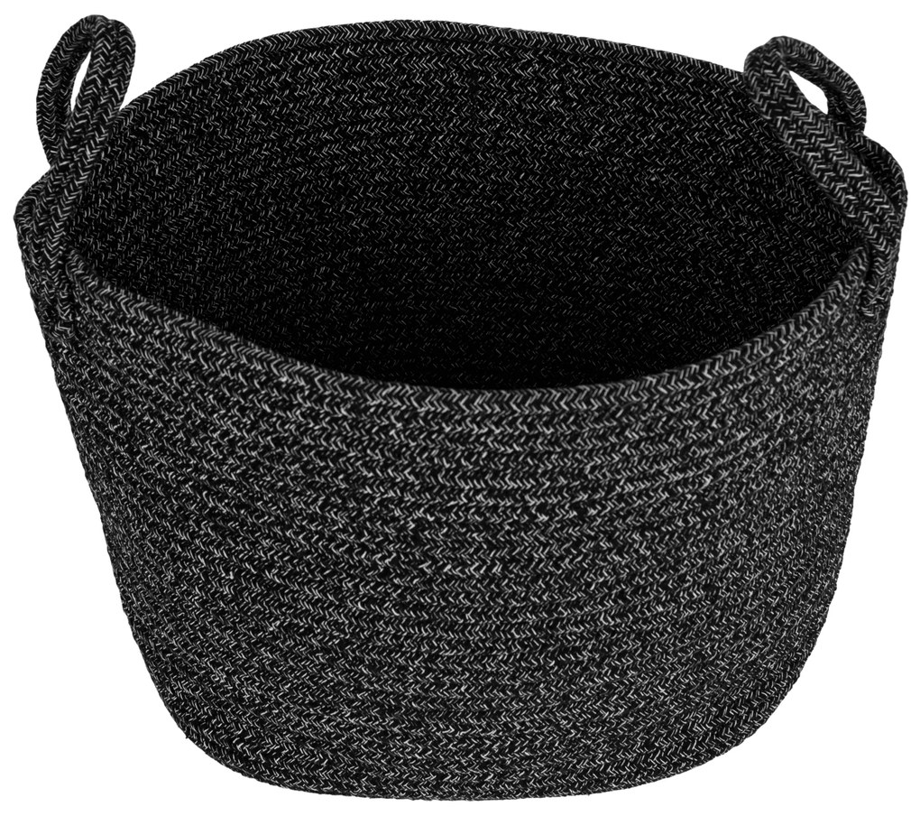 TEMPO-KONDELA TIAGON, coş tricotat, negru, 30x26 cm