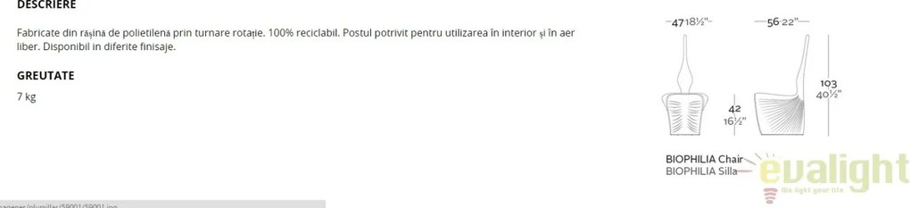 Scaun design modern, exterior, interior, BIOPHILIA CHAIR 59001 Vondom