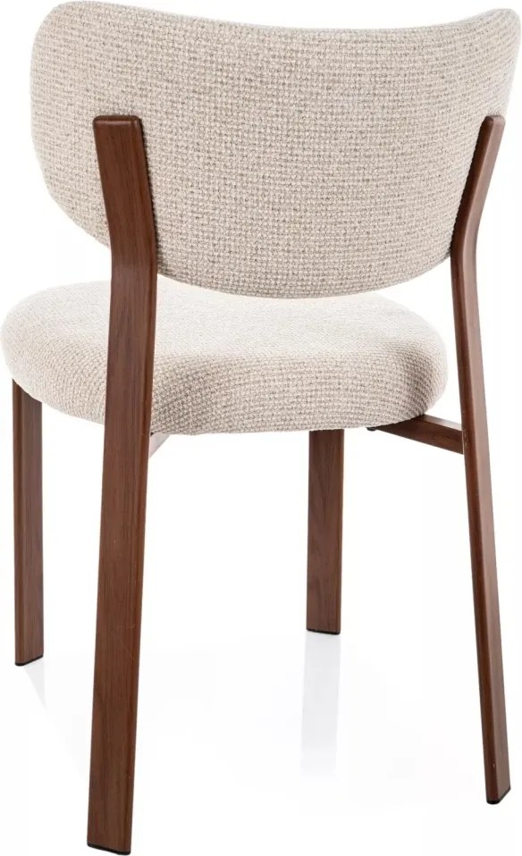 Scaun lemn tapitat Rin D bej deschis/nuc - H79 cm