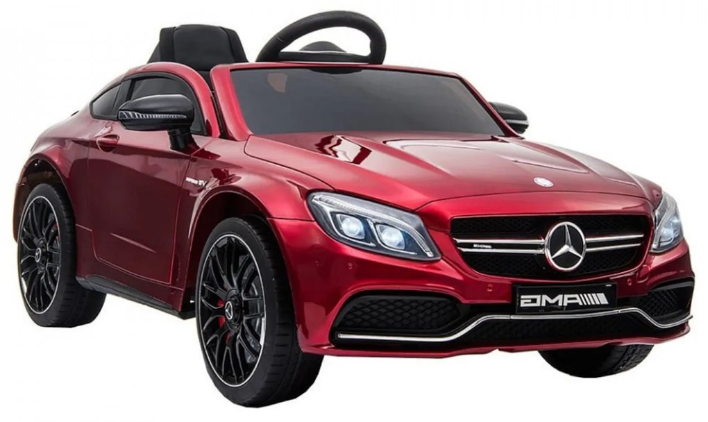 Masinuta Electrica cu acumulator pentru copii NOVOKIDS™ Mercedes C63S AMG Coupe, Cu telecomanda, Roti din Cauciuc EVA, 3-8 ani , Usi cu deschidere ,