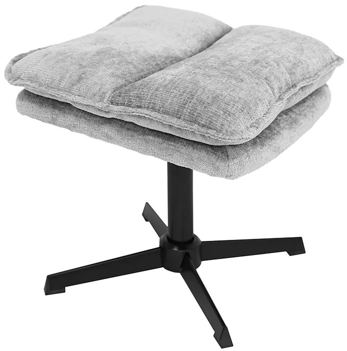 Fotoliu rotativ relaxant KATANIA cu taburet, gri deschis