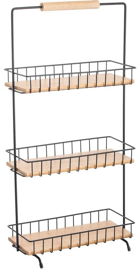 Suport de bucătărie cu trei etaje MSV Elie 29,5 x15,5 x 58,5 cm, negru