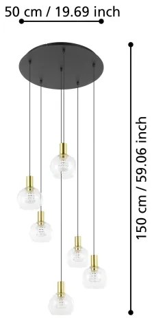Lustră LED dimabilă pe cablu Eglo 390279 TERQUE 6xLED/5,4W/230V 3000K d. 54 cm