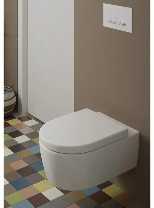 Set vas WC rimless suspendat, Villeroy&Boch Avento, cu capac inchidere lenta si rezervor Geberit Duofix Sigma UP320