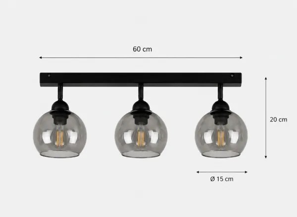 Spot UNO 3xE27/60W/230V negru