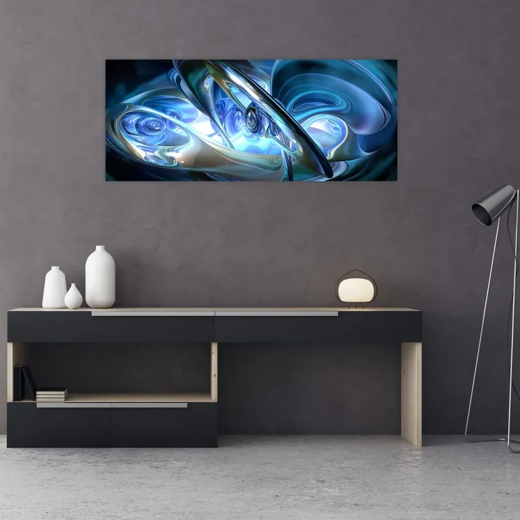 Tablou fractalilor în albastru (120x50 cm), în 40 de alte dimensiuni noi