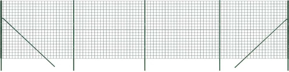 vidaXL Gard plasă de sârmă, verde, 2x10 m, oțel galvanizat