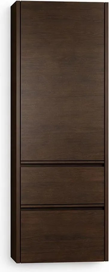 Dulap inalt suspendat KolpaSan Joy 1 usa si 2 sertare 45 cm finisaj dark oak