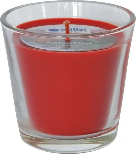 Lumanare parfumata in pahar Xmass Spicy Apple Rosu, Ø7,5xH7,5 cm