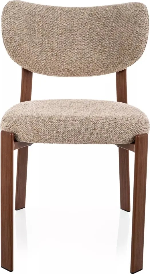 Scaun lemn tapitat Rin D 253 bej/nuc - H79 cm